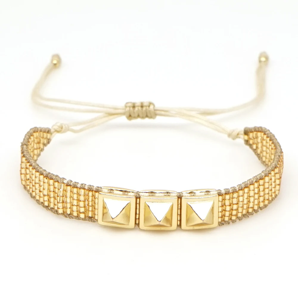 Go2boho MIYUKI Tila бусины браслет эмаль плитка браслет с надписью «Love» ювелирные изделия CHINGONA-браслеты power Bileklik Для женщин - Окраска металла: MI-B180426C