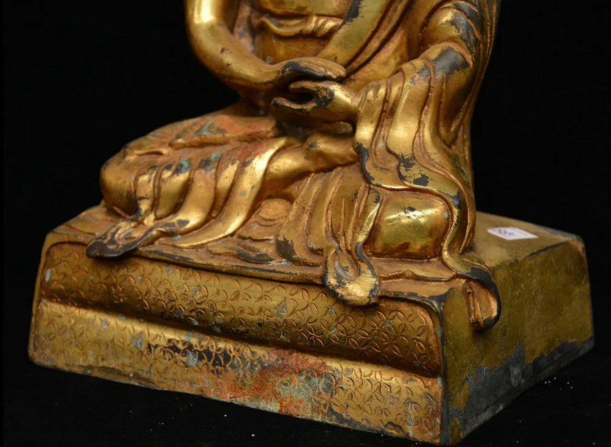 Старый тибетский буддизм Бронзовый свинка цонкапы лама Tsong хапа цонкапа статуя |