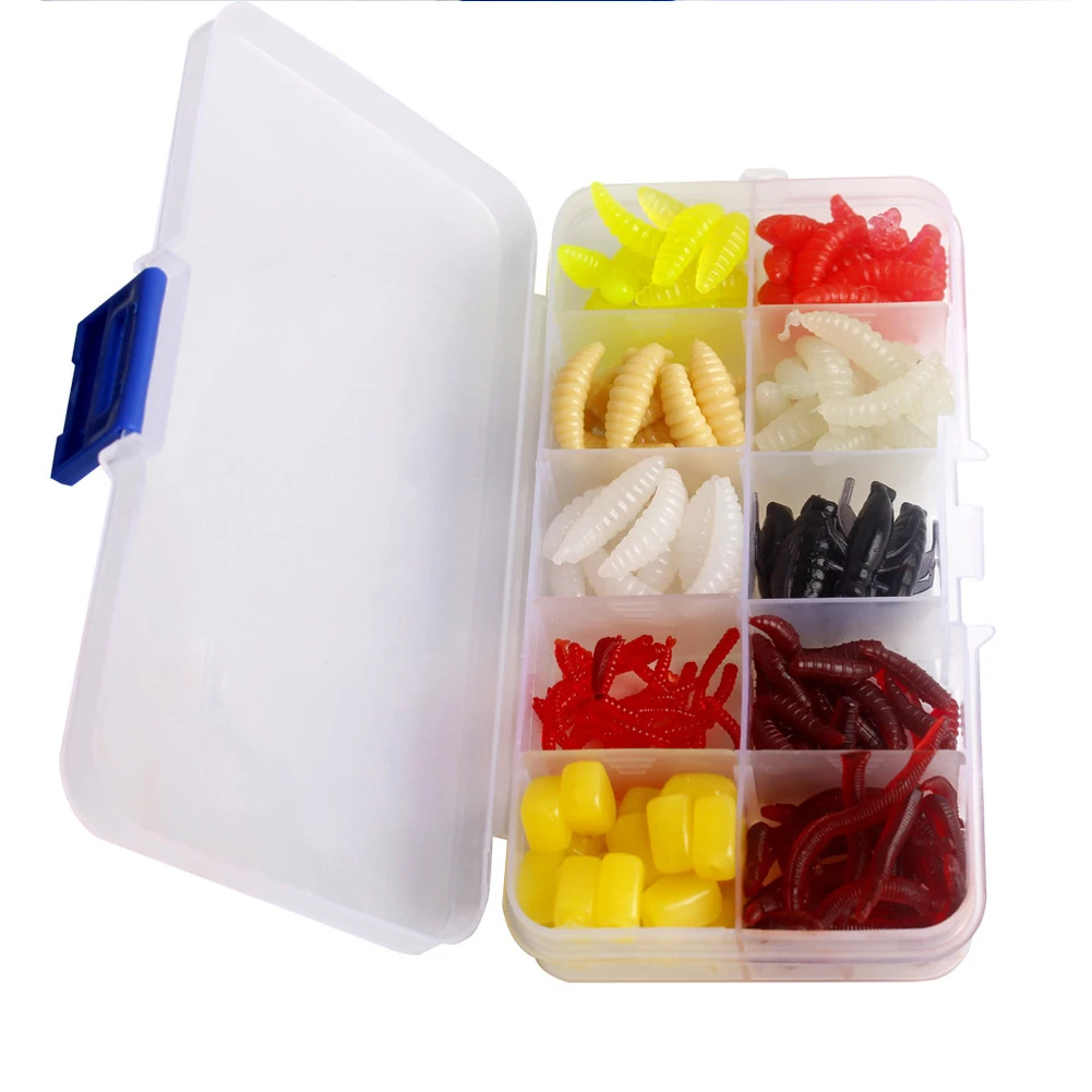 

Лидер продаж, комплект червей для рыбалки, 175 шт., набор миниатюрных приманок для ловли мульти-карпа, червь, кукуруза, уличные рыболовные снас...