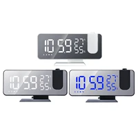 led mirror alarm clock fm rdion digital snooze table clock wake up light electronic temperature display home decoration clock