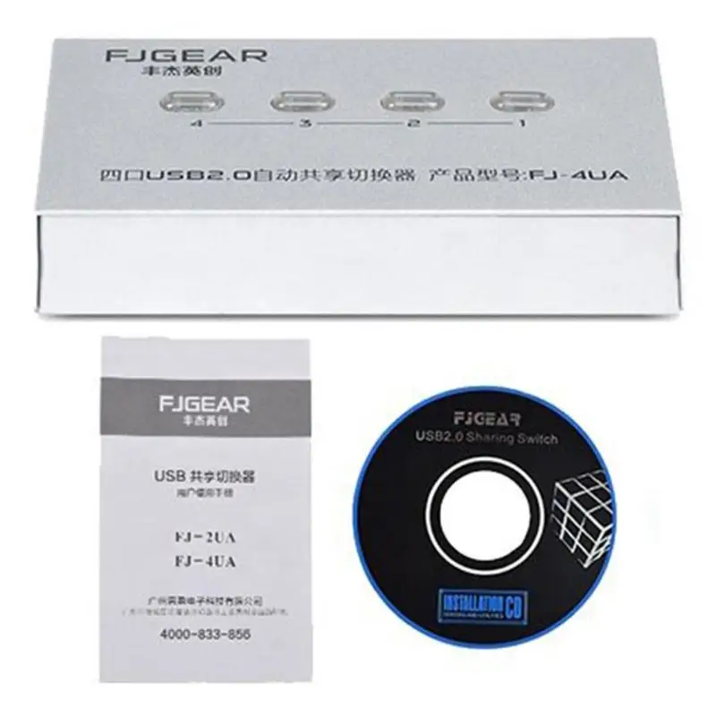 FJ-4UA 4 порта USB 2,0 коммутатор ПК принтер автоматический Переключатель Селектор концентратор принтер sharer принтер коммутатор