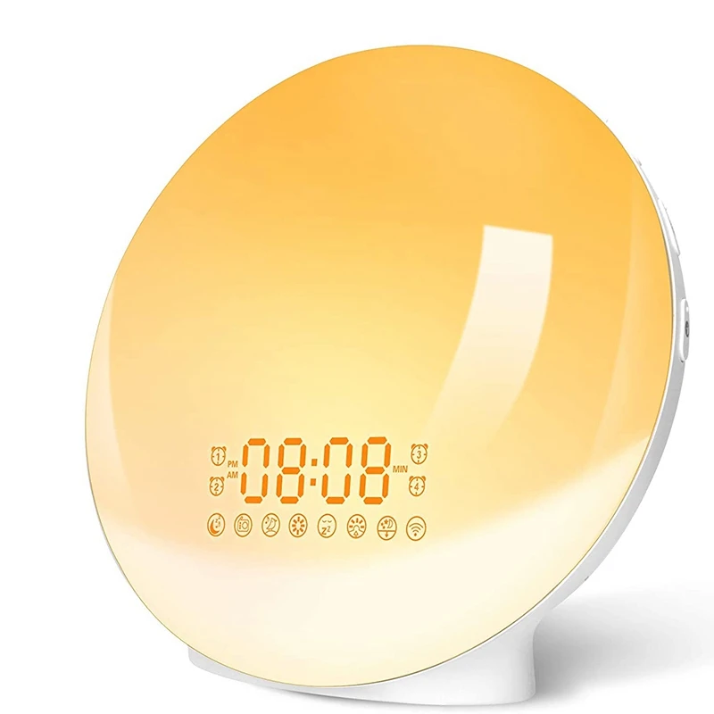 Обновление Смарт Восход Wake Up светильник совместим с Alexa и Google 7 Цвета Sunrise