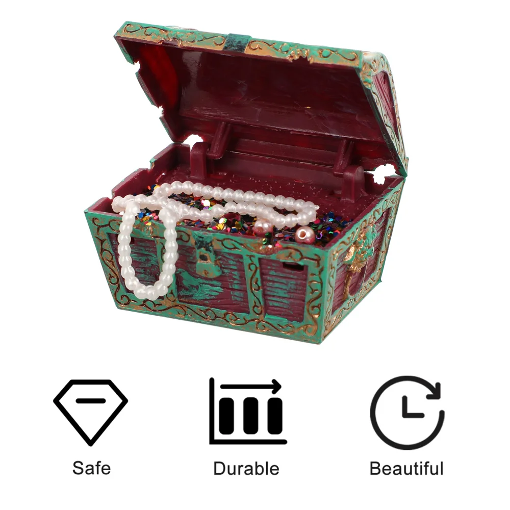 

1pc Treasure Box Adorable Durable Ornament Adornment Decoration for House Fish Tank Home