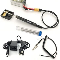 ts100 65w mini electric soldering iron station adjustable temperature digital display with b2 solder tip 24v power supply