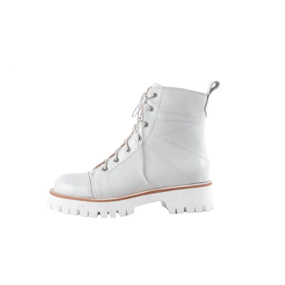 

Autumn winter women's boots leather thick bottom lacing Martin boots British style thick heel ankle boots motorcycle boots