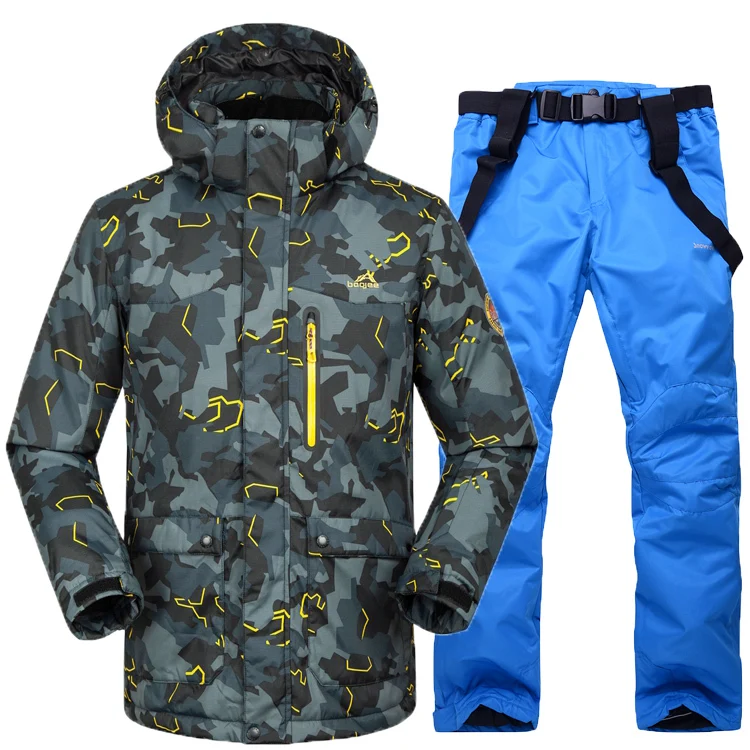 Мужской лыжный костюм из 2 предметов ветрозащитная Водонепроницаемая