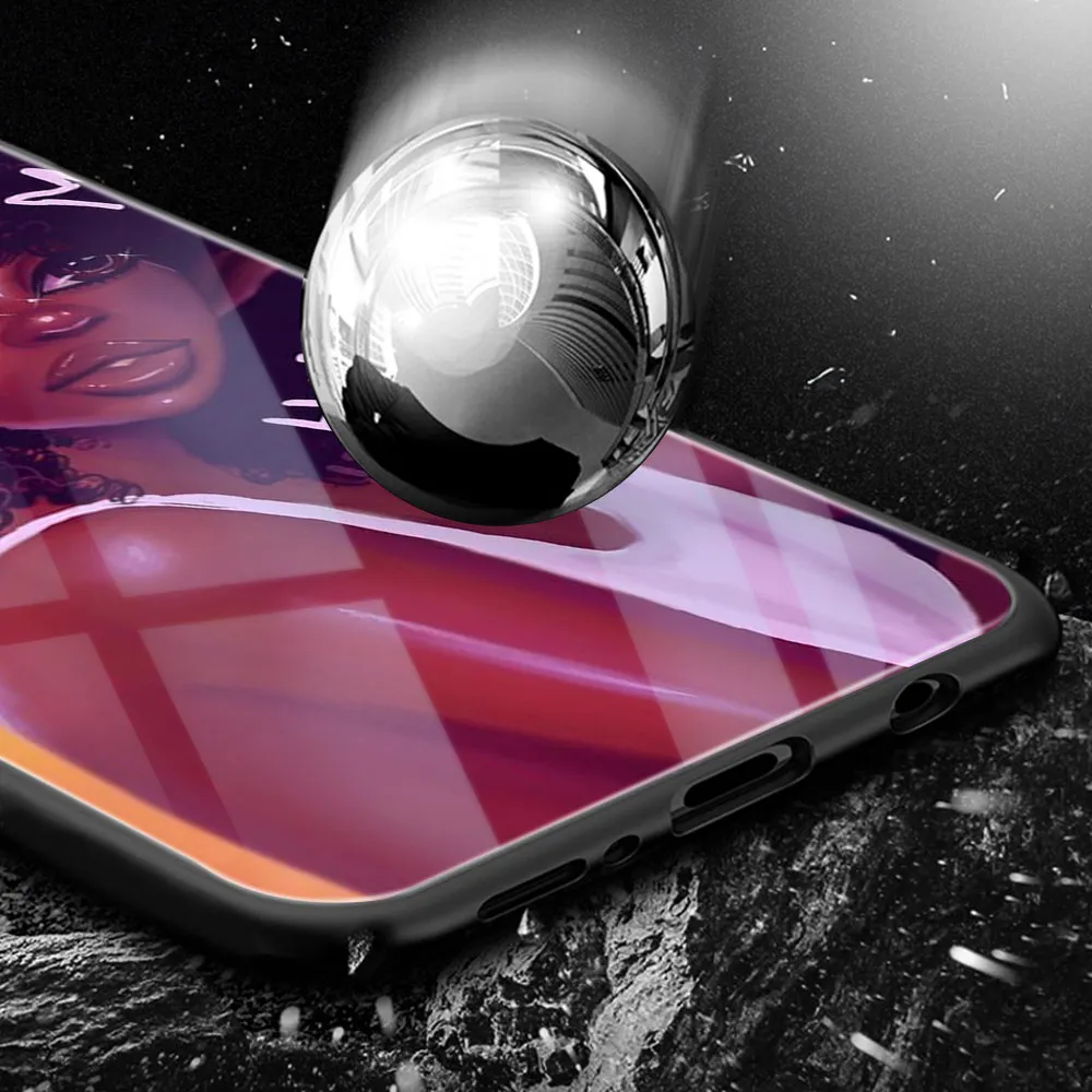 

Cartoon Girl Case For Samsung A50 A70 A21S A51 A71 M30 A21 A30 A40 A41 S9 S8 S10 S20 Plus Note 20 Ultra 10 Glass Phone Cases