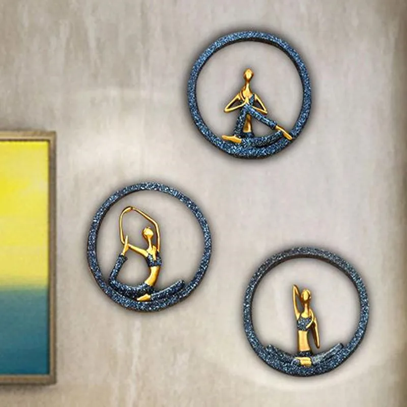 Настенные украшения фигурки для студийной йоги креативные настенные фона стерео