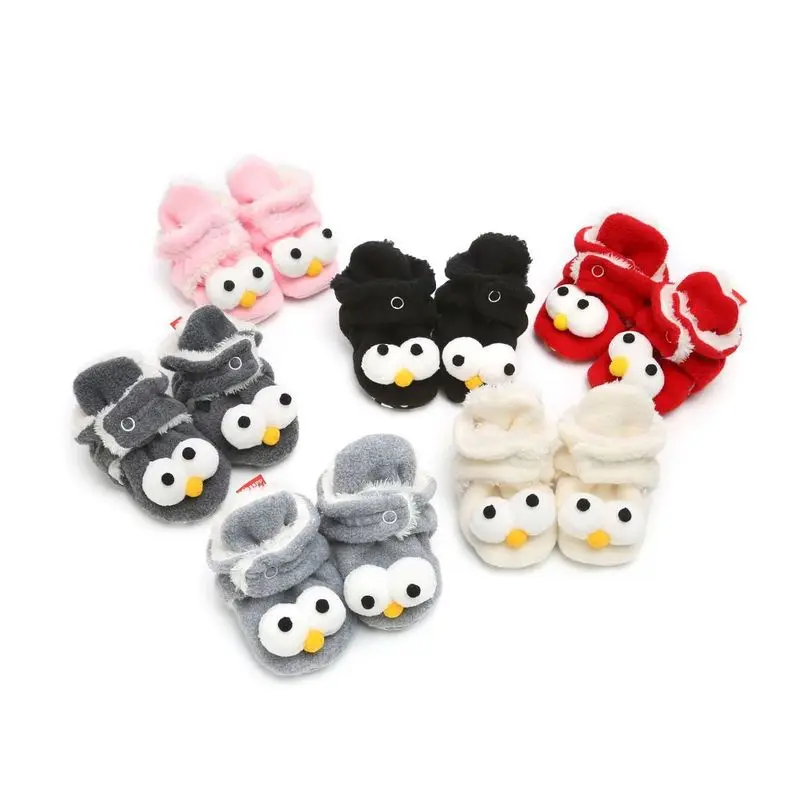 

Newborn Baby Socks Shoes Boy Girl Booties Cartoon Winter Fluff Warm Toddler Prewalks Comfort Soft Anti-slip Infant Light Crib