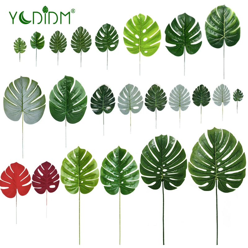 1 шт. большая зеленая искусственная тропическая пальма листья монстеры украшение