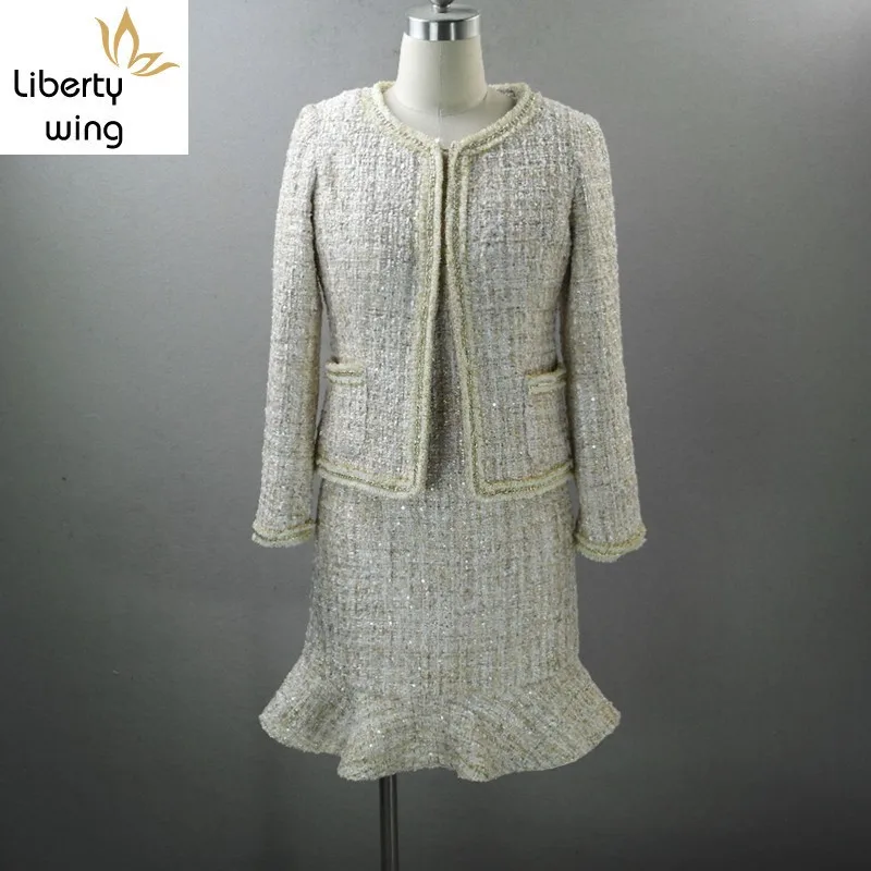 Итальянские элегантные женские Подиумные твидовые платья без рукавов с оборками