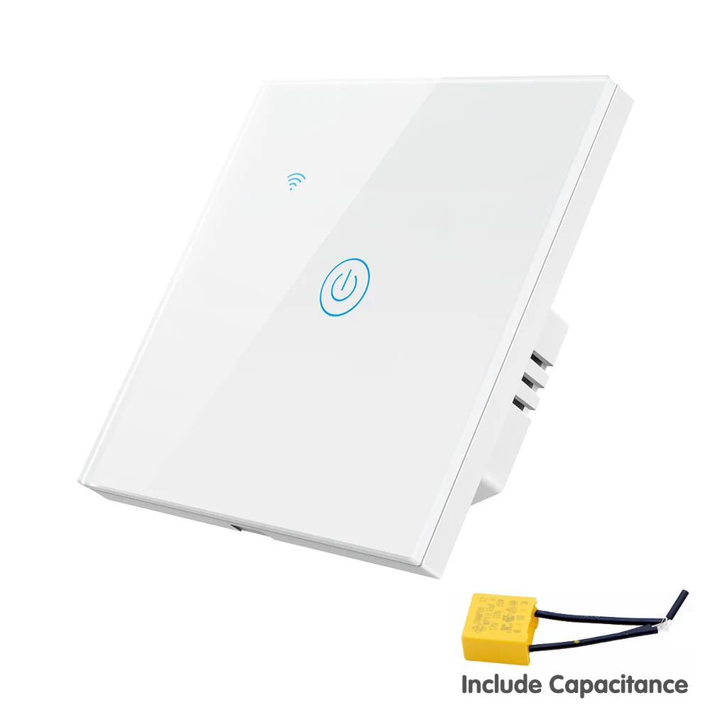 

Умный выключатель с Wi-Fi, стеклянная панель, сенсорный выключатель, совместим с приложением Tuya, работает с Alexa , Google Home