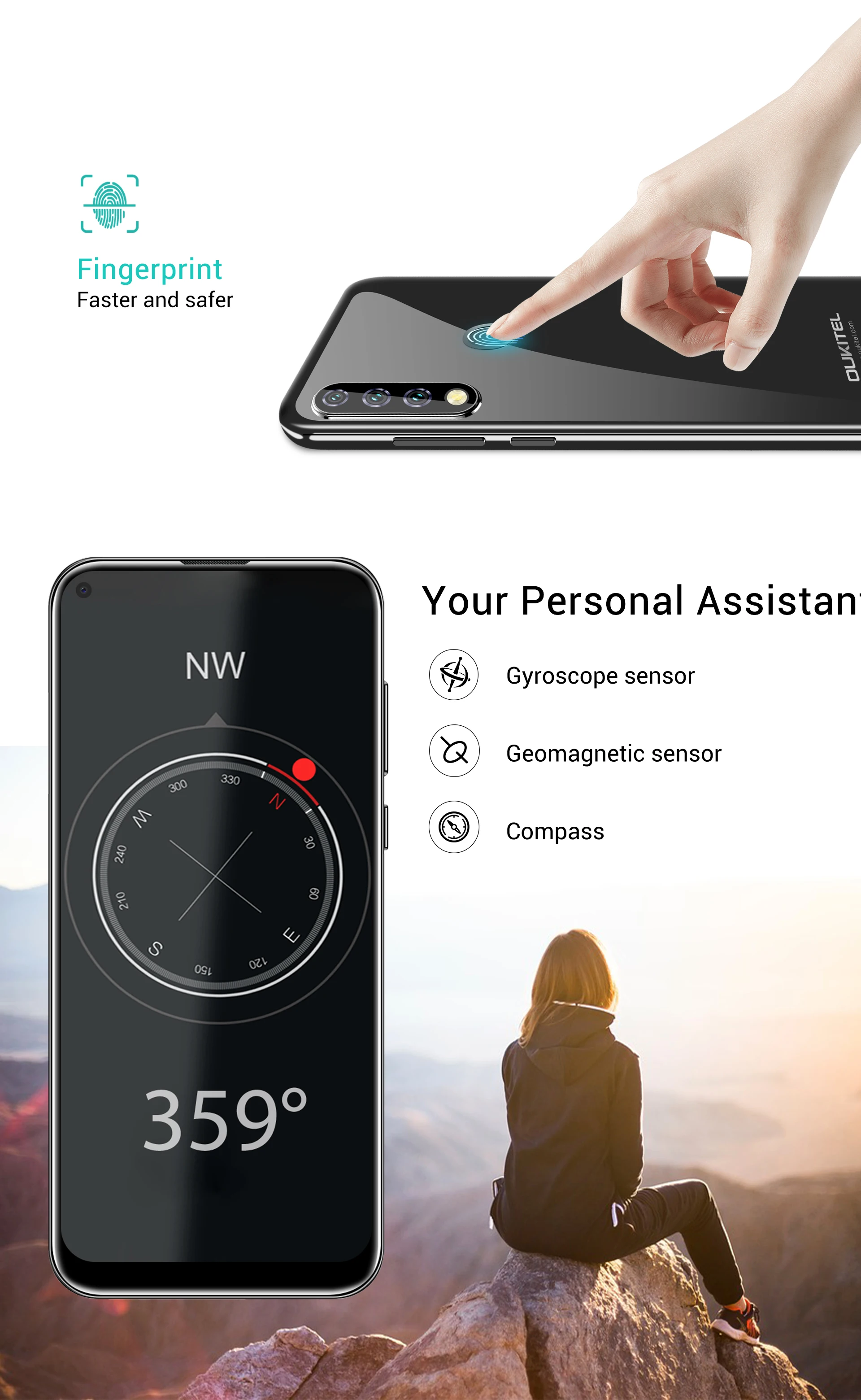 OUKITEL C17 Pro, двойной, 4G, Android 9,0, смартфон, отпечаток пальца, распознавание лица, мобильный телефон, 6,35 '', 4 ГБ, 64 ГБ, 19:9, мобильный телефон, четыре ядра, 3900 мАч