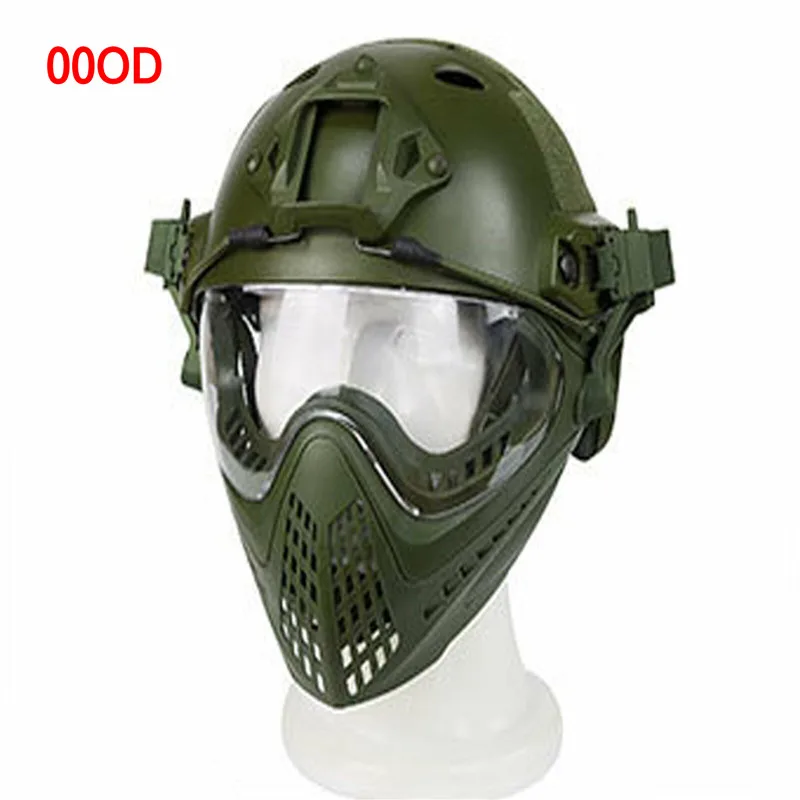00OD New Military Tactical Protective Helmet Airsoft Full Face Protection with Goggle Len Full Face Motorcycle Helmet - Цвет: 00OD