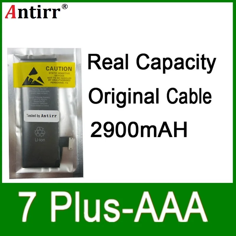 

Китайская Защитная плата с реальной емкостью 10 шт./лот, батарея 2900 мАч 3,7 в для iPhone 7PLUS, запасные части для ремонта нулевого цикла 7P AAA