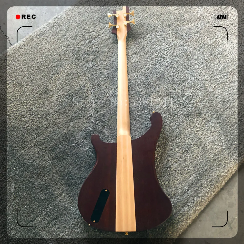 Гитара без груза красно коричневая электрическая бас с резными узорами 4 пикапа 20