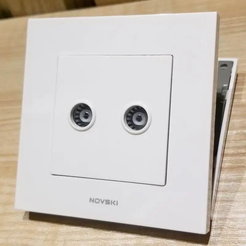 Посеребренная Двойная ТВ антенна настенная розетка панель ПК белый 86*86 мм