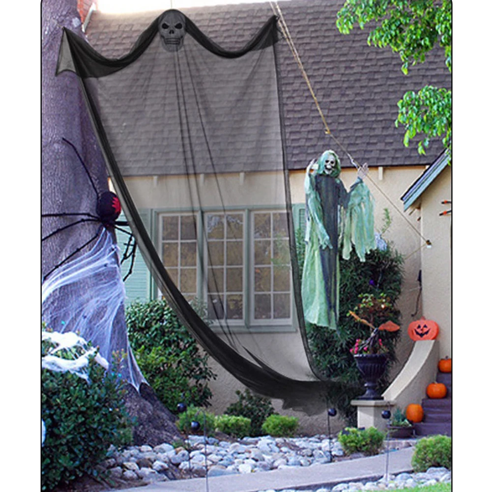 Штора для косплея с человеческим скелетом шторка розыгрыш ужас привидение окно