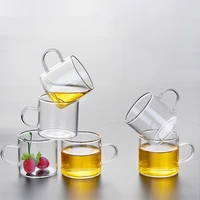 transparent glass coffee cup heat resistant tea whiskey mug cocktail vodka alcohol wine mug vinegar sauce cup with handle