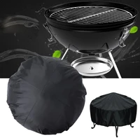 112cm outdoor round waterproof bbq grill cover dustproof fire hearth case garden uv resistant protective cover bbq grill cover