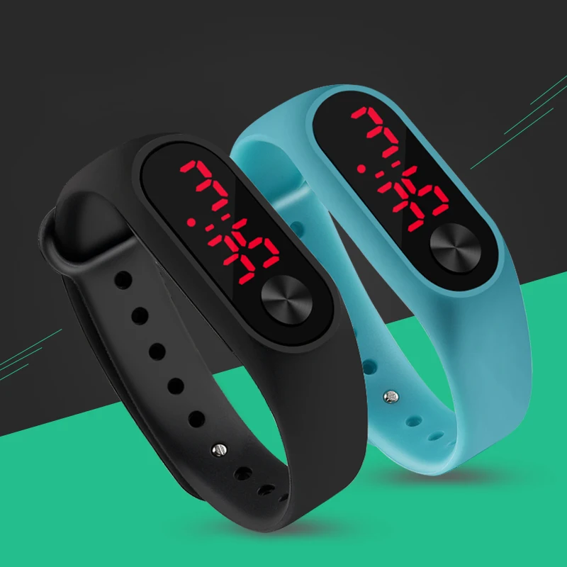 Модные и милые спортивные светодиодные цифровые повязки на руку | Наручные часы