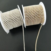 new arrivals 5yardsroll abs pearl chain 2mm 3mm goldsilver base cup pearl chain apparel sewing diy beauty accessories
