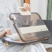 document bag transparent gridding box cover storage bags pen filing products high capacity folder office school supplies