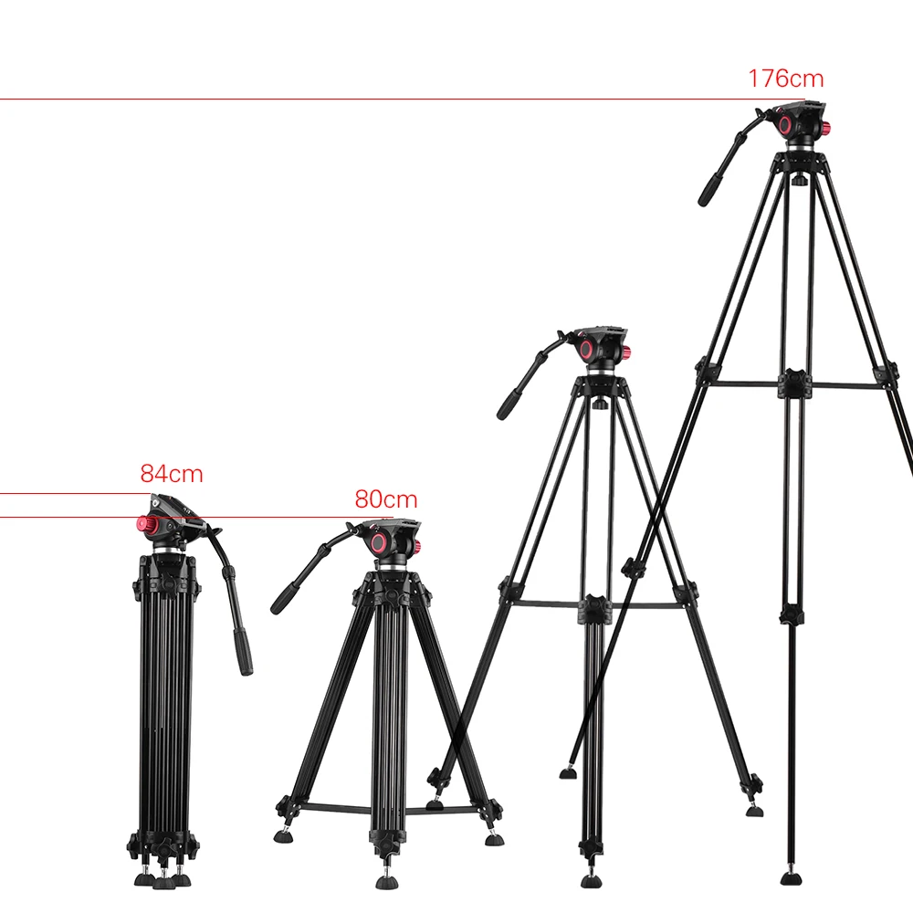 Профессиональный алюминиевый штатив Andoer с жидкостной гидравлической головкой