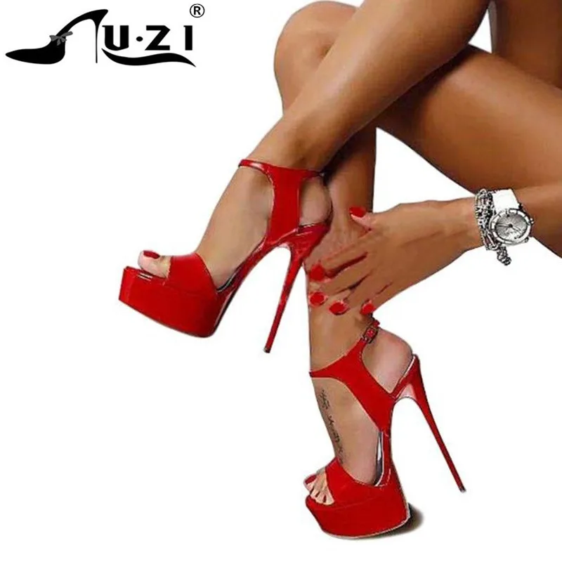 Сандалии женские на платформе с ремешком вокруг щиколотки пикантные туфли