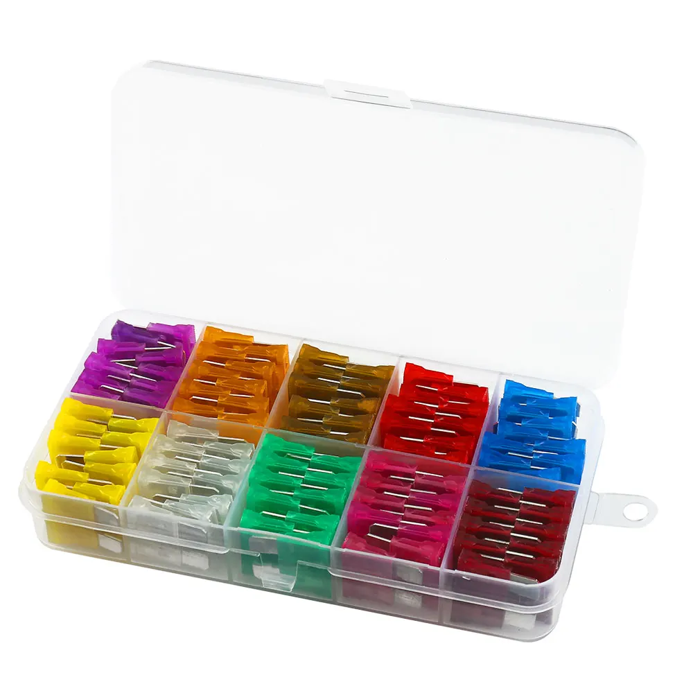 

80Pcs/set Car Blade Fuses 3A 5A 7.5A 10A 15A 20A 25A 30A 35A 40A Amp with Box Clip Assortment Blade Type Fuse Set Auto Truck