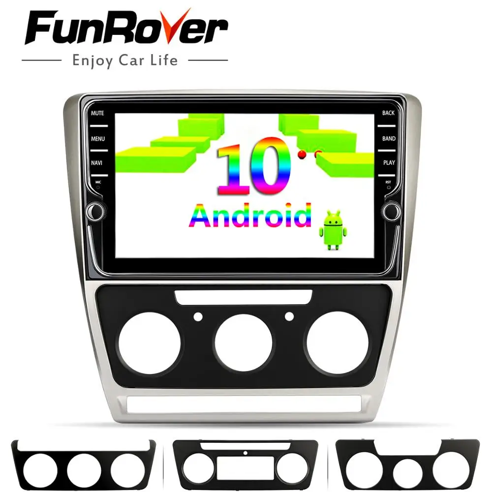 Автомагнитола FUNROVER на Android 10 0 мультимедийный плеер для Skoda Octavia 2008-2013 gps-навигация