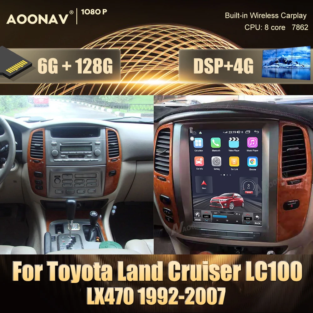 Автомагнитола Tesla Android 10 0 для Toyota Land Cruiser LC100 LX470 1992-2007 GPS-навигация carplay | Автомобили