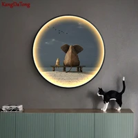 elephant entry porch decorative painting led wall lamp luminous painting nordic living room bedroom warm decorative lights