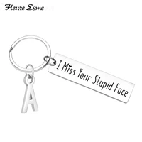fashion keychain customized initials i miss you stupid face gift keychain personalized valentines gift for boyfriends girlfriend