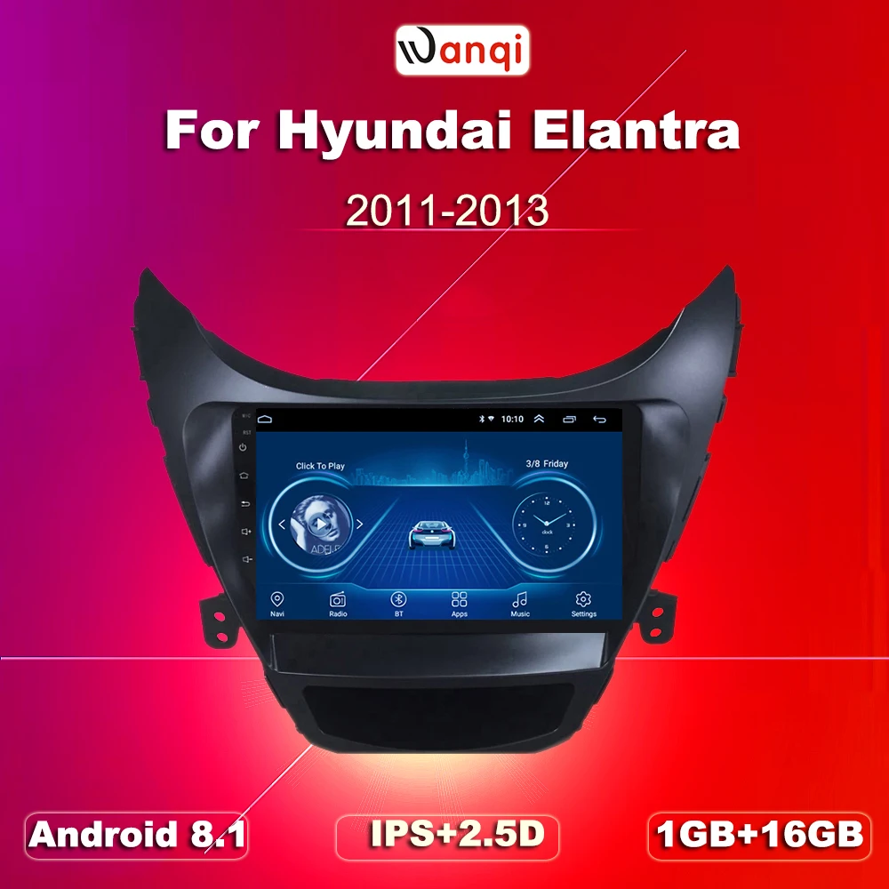 Android 8.1 2.5D Tempered HD Touchscreen 9 inch Radio for Hyundai Elantra/Avante 2012-2014 with Bluetooth USB WIFI support SWC | Автомобили
