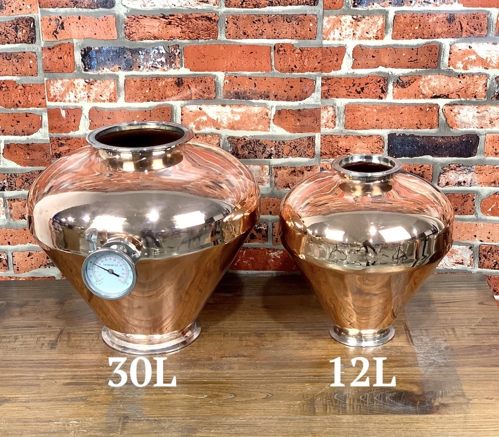 30л Вискарный шлем, фланец OD183mm зажим 6,", чистая медь 99,99