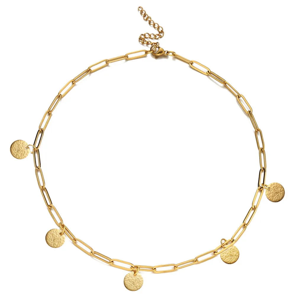 MinaMaMa новый стиль из нержавеющей стали с кисточками в виде диска и звезды колье