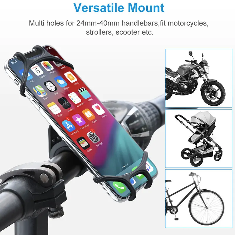 bicycle mobile phone holder rotating silicone bicycle phone holder motorcycle handlebar holder for 4 0 inch 6 5 inch phone free global shipping