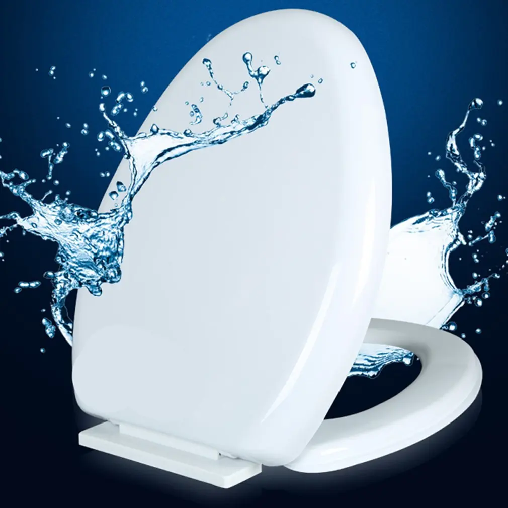 

Toilet Seat Slow Close Never Loosen PP Plastic Antiskid Toilet Lid White Toilet Seat Thick Toilet Covers