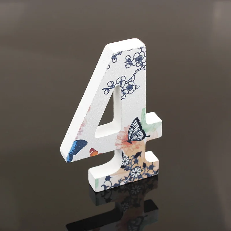 A-Z деревянные английские буквы алфавита белые украшения в виде бабочек украшения деревянные буквы свадебные декоративные цифры
