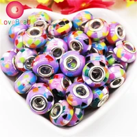 10pcs colorful fimo clay large hole european spacer beads fit pandora charm bracelet women necklaces earrings for jewelry making