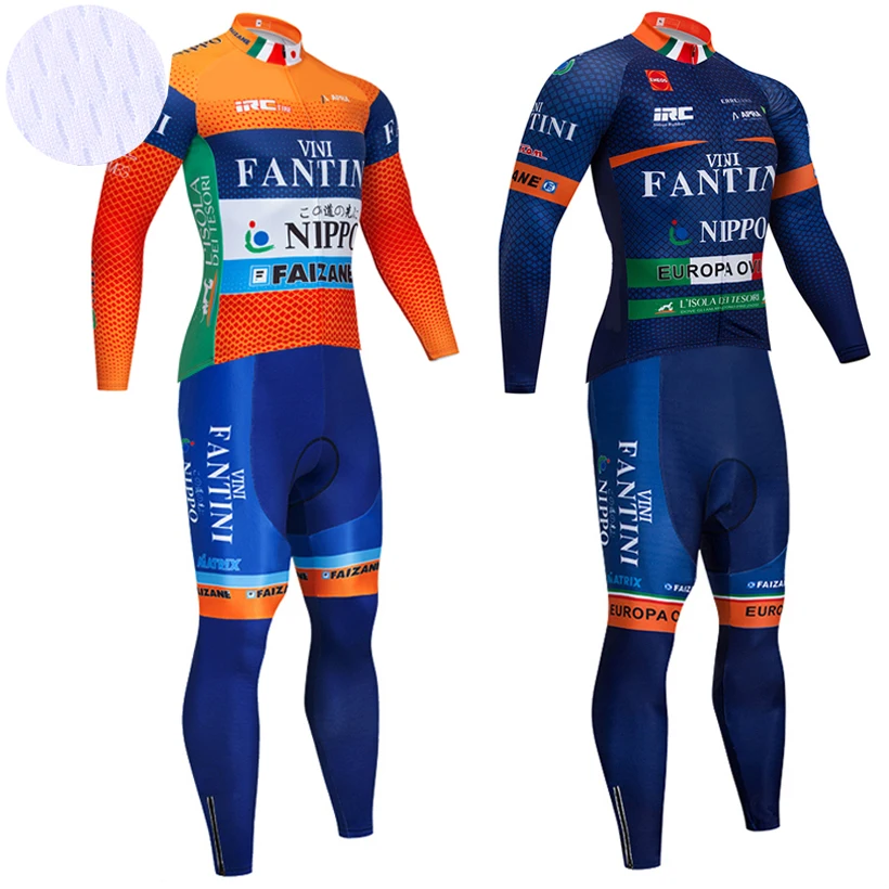 

TEAM VINI Fantini Long Sleeve Cycling Jersey Bike Pants Suit Ropa Ciclismo Men Quick Dry Bicycling Maillot Pants Clothing
