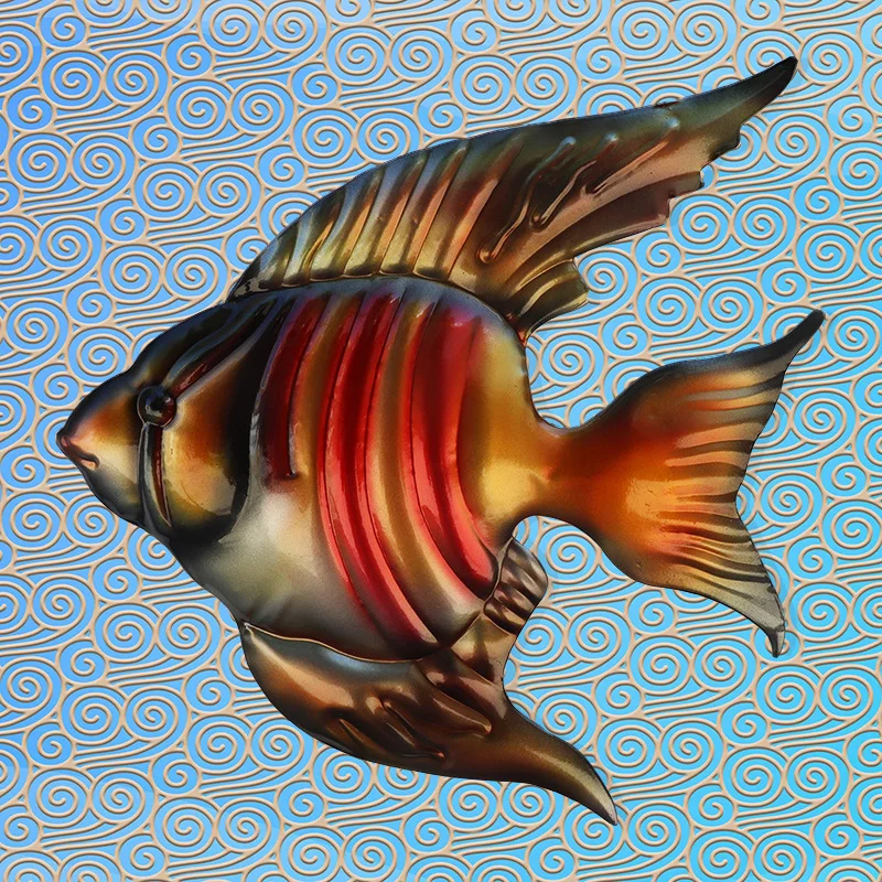 

Металлическая настенная художественная садовая декорация в виде рыбы, садовая уличная статуя и миниатюрная садовая скульптура, аксессуары...