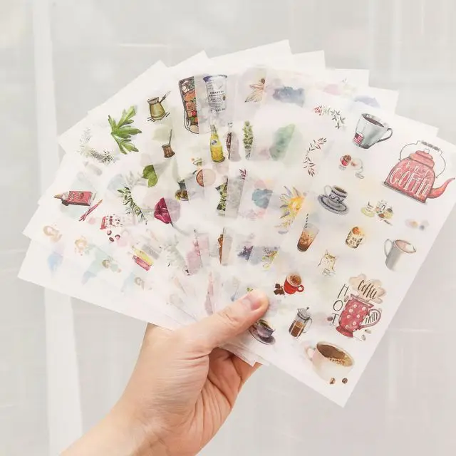 

6 sheets/pack Cartoon Cat Washi Paper Sticker Kawaii junk Journal Stickers Scrapbooking Daily Planner Stationery Supplies