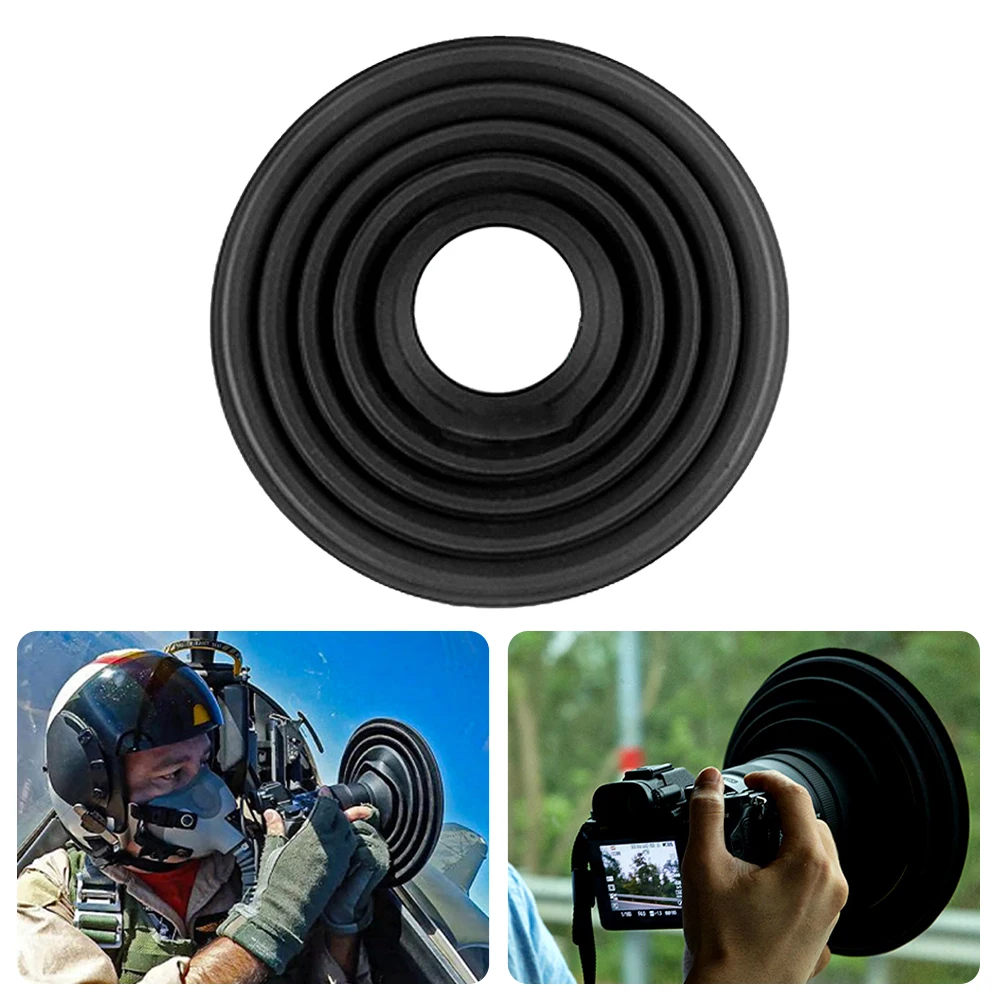 

Foldable Lens Hood For Camera Easy Install Soft Silicone Lightweight Windproof Glass Window Anti Reflection Black Professional