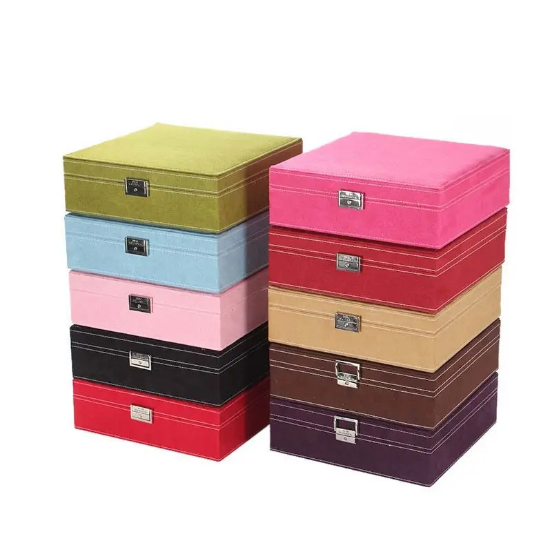 Большая Лучшая Продажа модная фланелевая квадратная шкатулка для ювелирных