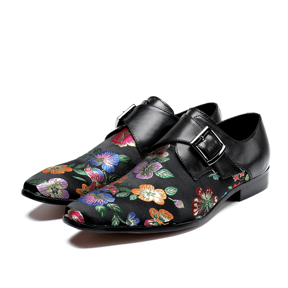 Christia Bella Модные Цветочные вечерние мужские туфли-оксфорды из натуральной кожи с