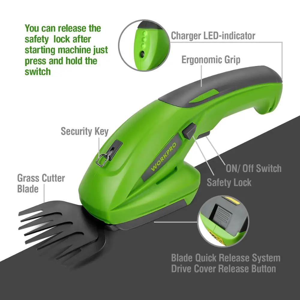 7.2V Electric Trimmer 2 in 1 Lithium-ion Cordless Garden Tools Hedge Rechargeable Trimmers for Grass | Инструменты