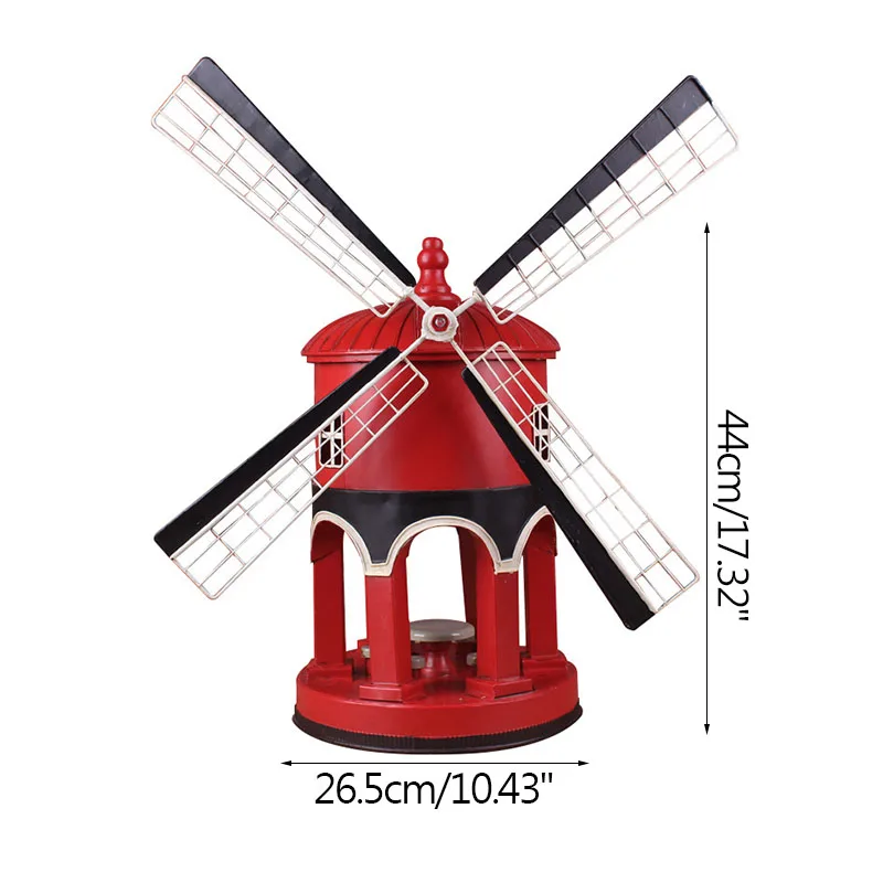 

Creative New Design Wrought Iron Windmill Model Home Living Room Decoration Furnishings Office Display Ornament Artware Gifts