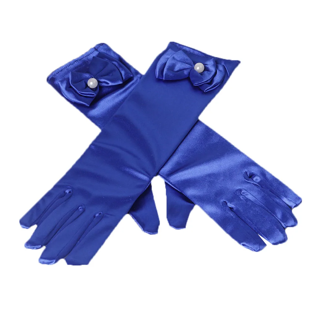gloves for girls Long princess gloves girls wedding dress glove bow costume accessories satin gloves